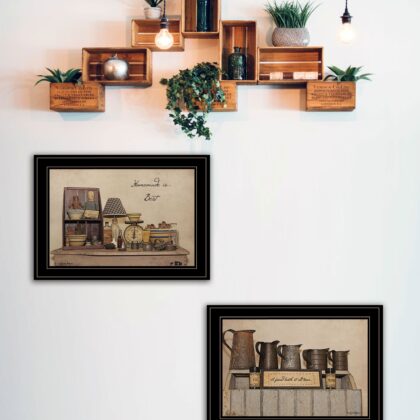 Set Of Two Homemade Is Best 2 Black Framed Print Kitchen Wall Art