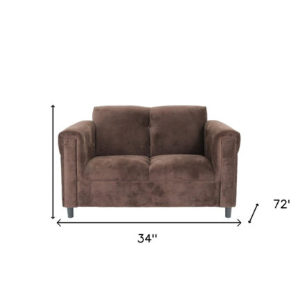 72" Dark Brown And Black Microsuede Loveseat