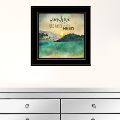 Sunshine And Lake Water 3 Black Framed Print Wall Art