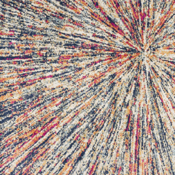 8’ X 11’ Cream Celestial Burst Abstract Area Rug