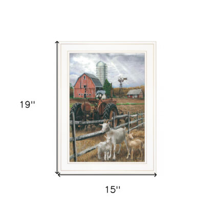 The Old Tractor 2 White Framed Print Wall Art