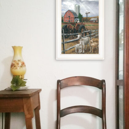 The Old Tractor 2 White Framed Print Wall Art