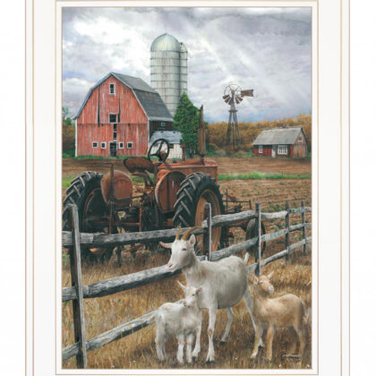 The Old Tractor 2 White Framed Print Wall Art