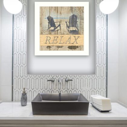 RELAX 1 White Framed Print Wall Art