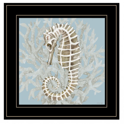 Coral Seahorse II 3 Black Framed Print Wall Art
