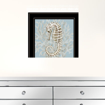 Coral Seahorse II 3 Black Framed Print Wall Art