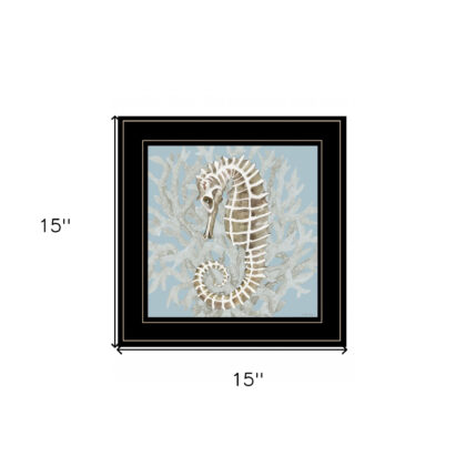 Coral Seahorse II 3 Black Framed Print Wall Art