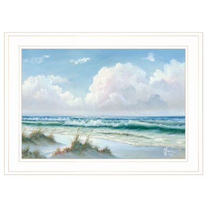 Beach 7 White Framed Print Wall Art