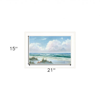 Beach 7 White Framed Print Wall Art