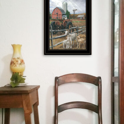 The Old Tractor 3 Black Framed Print Wall Art