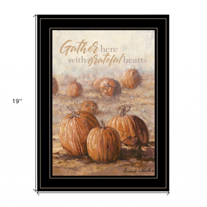 Gather Here With Grateful Hearts 2 Black Framed Print Wall Art