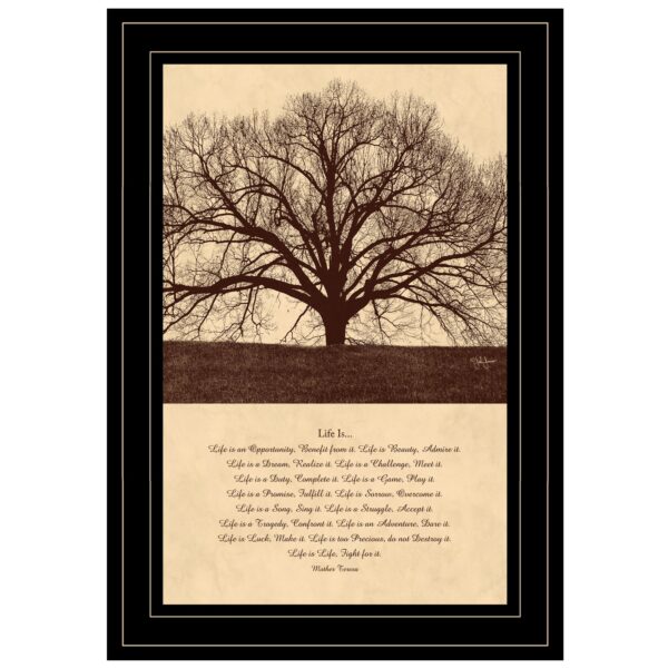 Life Is 7 Black Framed Print Wall Art