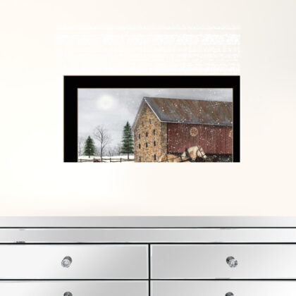 Dashing Though The Snow Black Framed Print Wall Art