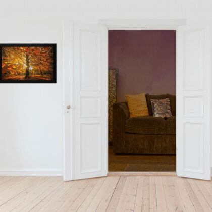 Autumn Leaves 4 Black Framed Print Wall Art