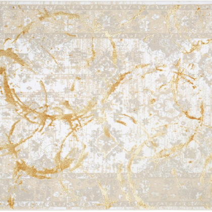 3' X 5' Gold Abstract Area Rug