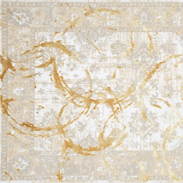 3' X 5' Gold Abstract Area Rug