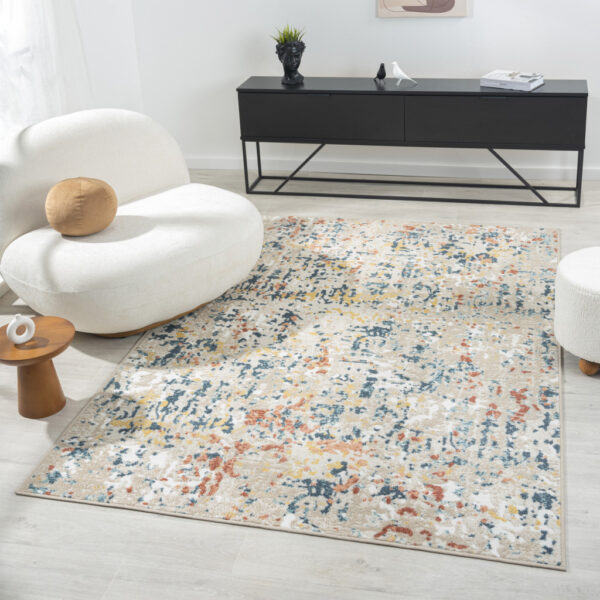 5' x 7' Gray Abstract Area Rug