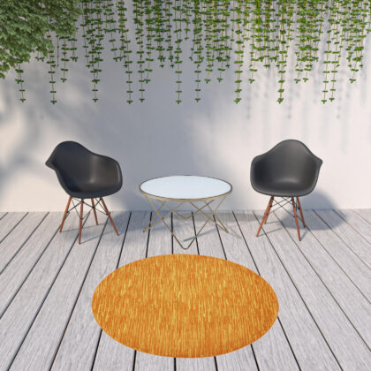 6' X 6' Sunburst Round Non Skid Indoor Outdoor Area Rug