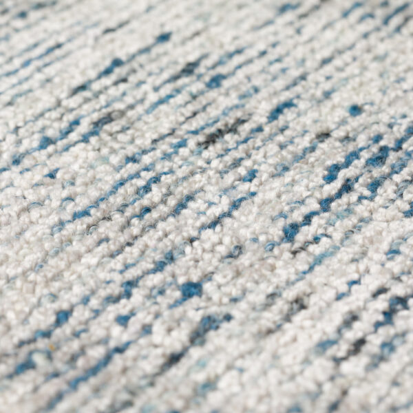 5' X 8' Blue Wool Hand Loomed Handmade Area Rug