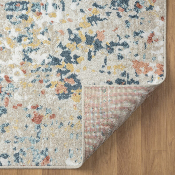 4' x 6' Ivory Blue and Gray Abstract Power Loom Area Rug