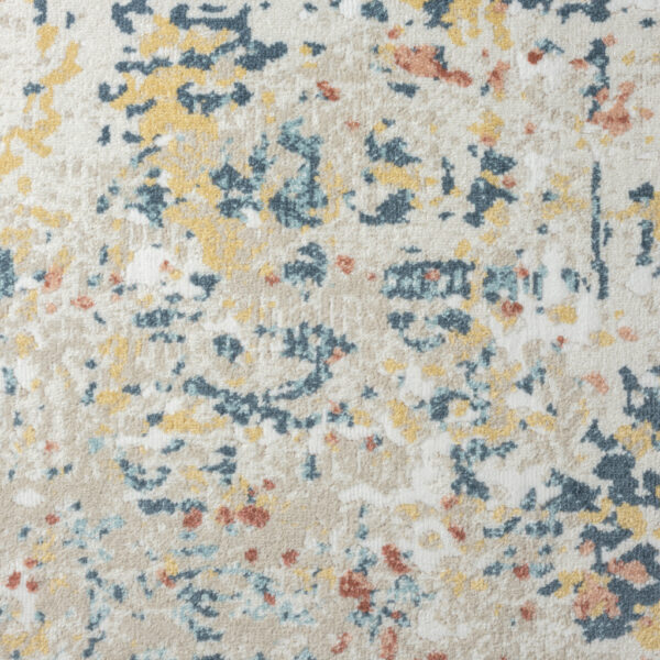 4' x 6' Ivory Blue and Gray Abstract Power Loom Area Rug