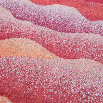 8' x 11' Red Orange Abstract Non Skid Area Rug