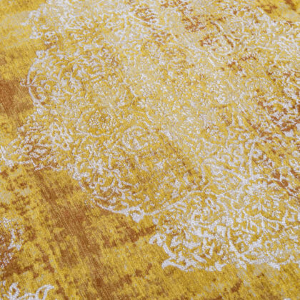 8' x 11' Yellow and Brown Oriental Non Skid Area Rug