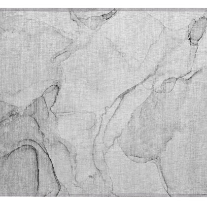 2' X 3' Silver Abstract Washable Non Skid Indoor Outdoor Area Rug