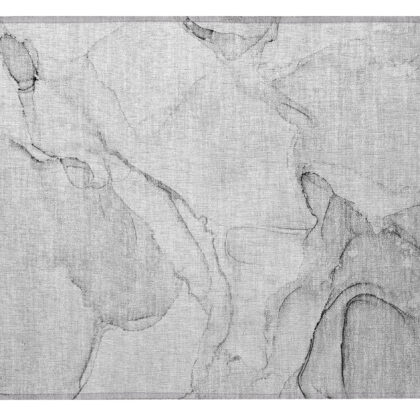 2' X 3' Silver Abstract Washable Non Skid Indoor Outdoor Area Rug