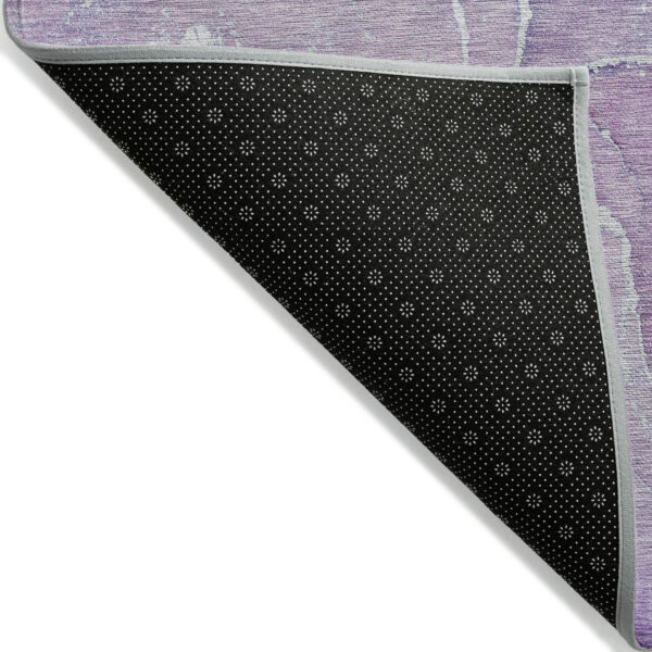 9' X 12' Purple Abstract Washable Non Skid Indoor Outdoor Area Rug