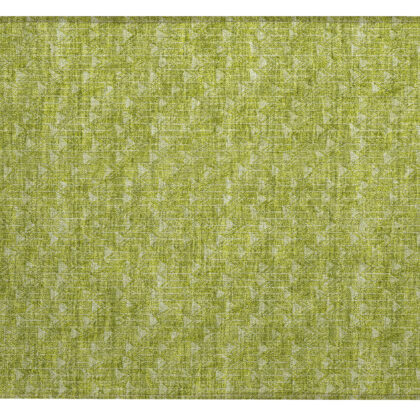 2' X 3' Moss Green Geometric Washable Non Skid Indoor Outdoor Area Rug