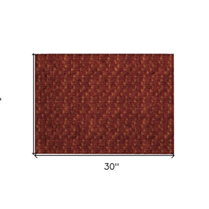 2' X 3' Burgundy Geometric Washable Non Skid Indoor Outdoor Area Rug