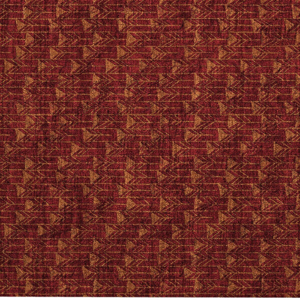 2' X 3' Burgundy Geometric Washable Non Skid Indoor Outdoor Area Rug