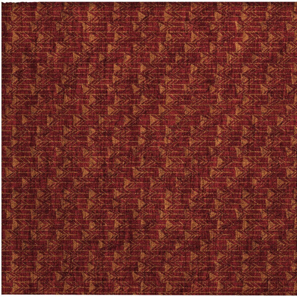 2' X 3' Burgundy Geometric Washable Non Skid Indoor Outdoor Area Rug