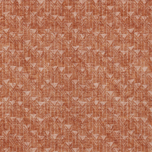 3' X 5' Terra Cotta Geometric Washable Non Skid Indoor Outdoor Area Rug