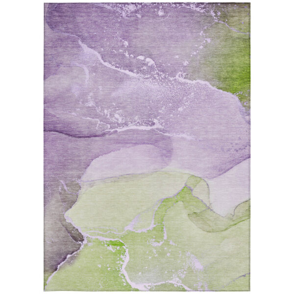 3' X 5' Purple Abstract Washable Non Skid Indoor Outdoor Area Rug