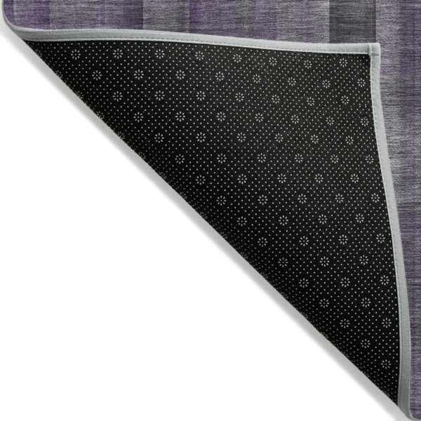 9' X 12' Purple Plaid Washable Non Skid Indoor Outdoor Area Rug