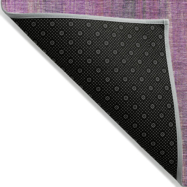 8' Runner Lilac Striped Washable Non Skid Indoor Outdoor Runner Rug
