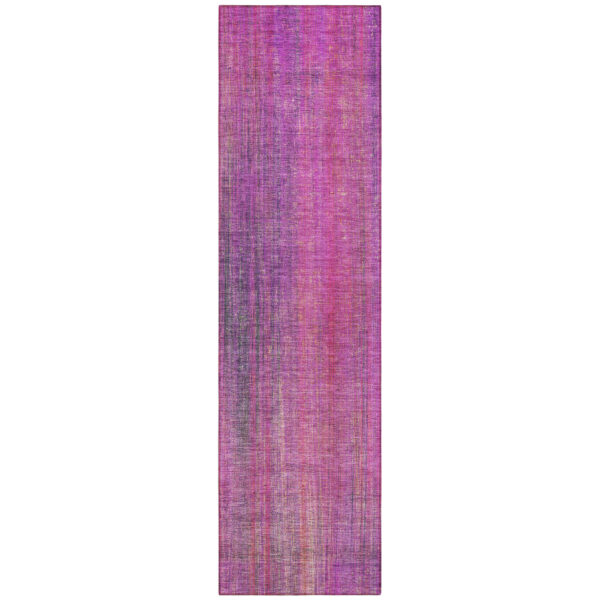 8' Runner Lilac Striped Washable Non Skid Indoor Outdoor Runner Rug