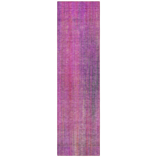 8' Runner Lilac Striped Washable Non Skid Indoor Outdoor Runner Rug