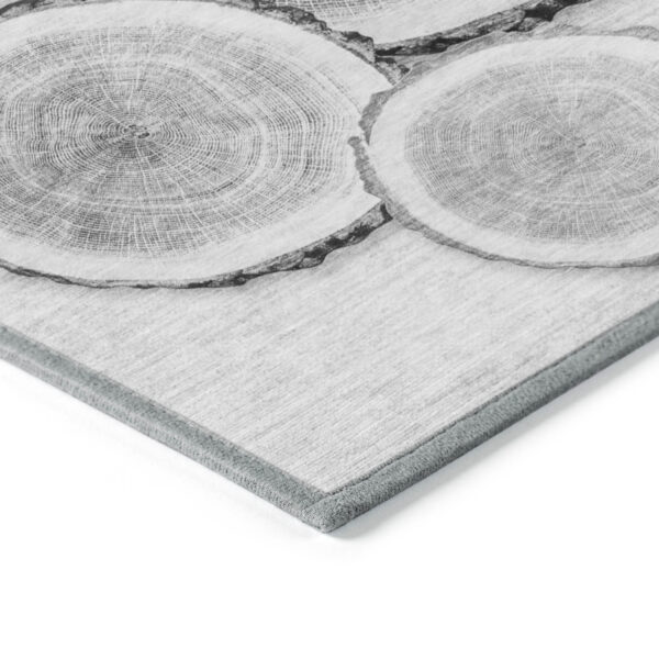 8' X 10' Gray and Black Faux Bois Washable Non Skid Indoor Outdoor Area Rug