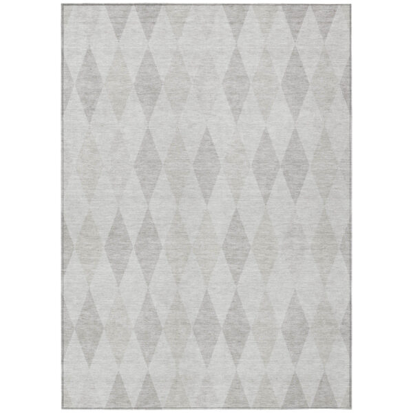 3' X 5' Gray Geometric Washable Non Skid Indoor Outdoor Area Rug