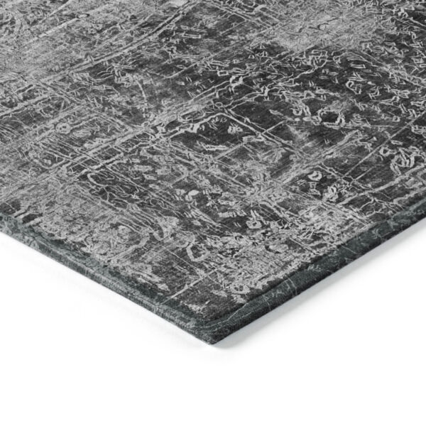 8' X 10' Gray Abstract Washable Non Skid Indoor Outdoor Area Rug