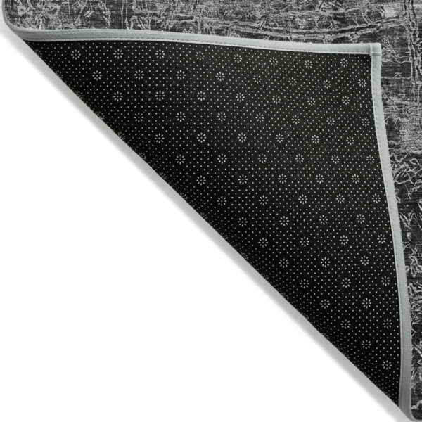 8' X 10' Gray Abstract Washable Non Skid Indoor Outdoor Area Rug