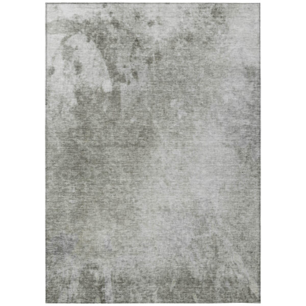 5' X 8' Gray and Off White Abstract Washable Non Skid Indoor Outdoor Area Rug