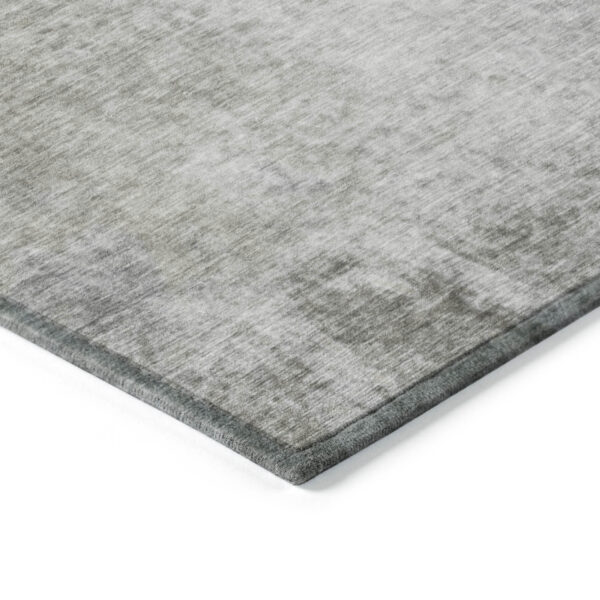 5' X 8' Gray and Off White Abstract Washable Non Skid Indoor Outdoor Area Rug