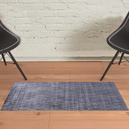 2' X 3' Blue And Ivory Abstract Hand Woven Area Rug