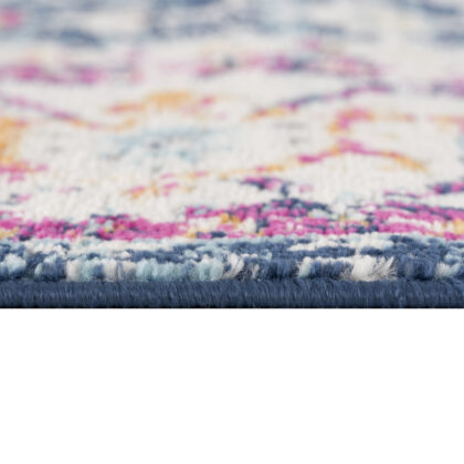 8' Navy Blue Oriental Dhurrie Runner Rug