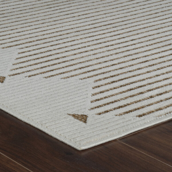 3' X 5' Beige and Brown Geometric Distressed Indoor Outdoor Area Rug