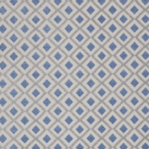 12' X 15' Blue And Grey Gingham Non Skid Indoor Outdoor Area Rug